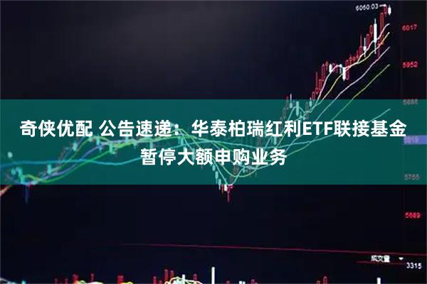 奇侠优配 公告速递：华泰柏瑞红利ETF联接基金暂停大额申购业务