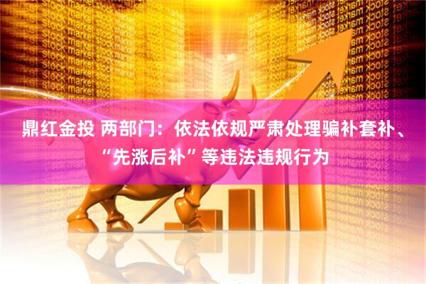 鼎红金投 两部门：依法依规严肃处理骗补套补、“先涨后补”等违法违规行为